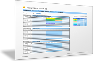 Dienstplaner für einen Woche und mehrere Dienste im Stundenraster