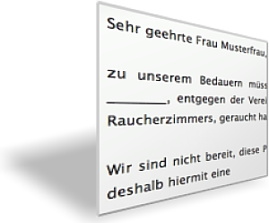 Abmahnung wegen Verstoßes gegen das Rauchverbot