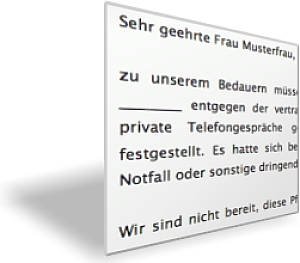 Abmahnung wegen privater Telefongespräche