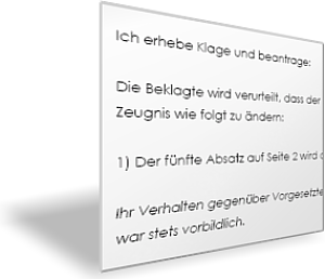 Klage auf Zeugnisberichtigung