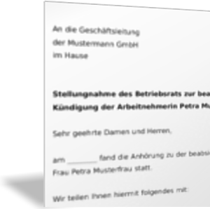 Widerspruch gegen eine betriebsbedingte Kündigung durch den Betriebsrat
