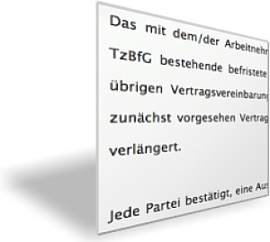 Verlängerungsvereinbarung für befristeten Arbeitsvertrag
