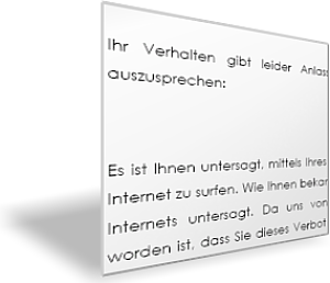 Ermahnung wegen übermäßiger Internetnutzung