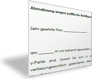 Abmahnung wegen unerlaubter politischer Betätigung