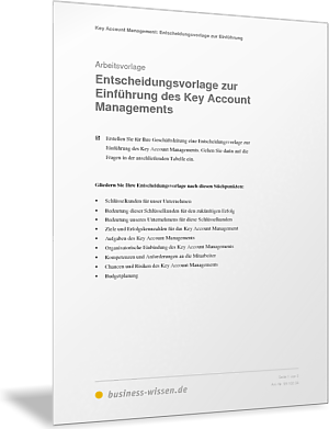 Entscheidungsvorlage zur Einführung des Key Account Managements