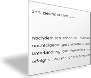 Leistungsverweigung aufgrund sexueller Belästigung (Musterbrief)