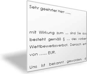 Auskunftsanspruch wegen Wettbewerbsverbots