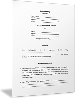 Muster-Beratervertrag mit Stundenhonorar