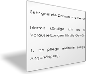 Antrag auf Pflegezeit bis zu 6 Monaten