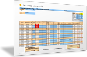 Arbeitszeiterfassung und Dienstplan alle Monate