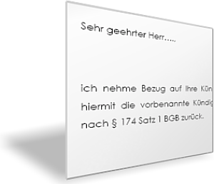 Zurückweisung einer Kündigung wegen fehlender Originalvollmacht