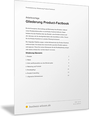 Gliederung Product-Factbook