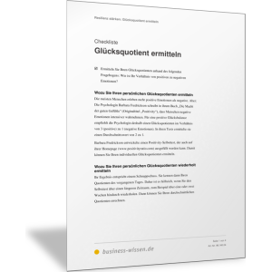 Glücksquotient ermitteln