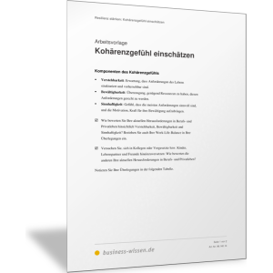 Kohärenzgefühl einschätzen
