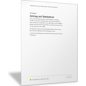 Antrag auf Sabbatical