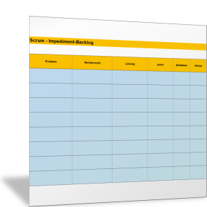 Impediment-Backlog mit Hindernissen und Problemen