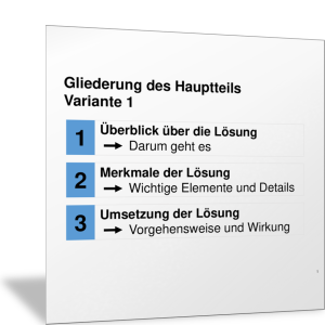 Möglichkeiten für die Gliederung des Hauptteils einer Präsentation