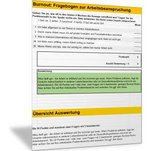 Burnout-Selbst-Check zur Arbeitsbeanspruchung für Angestellte