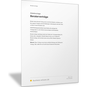 Beraterverträge (Beispiele)