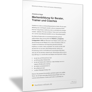 Markenbildung für Berater, Trainer und Coaches