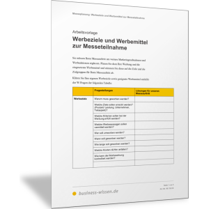 Werbeziele und Werbemittel zur Messeteilnahme