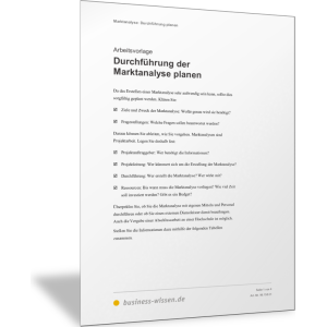Durchführung der Marktanalyse planen