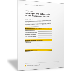 Checkliste: Unterlagen für das Management-Review