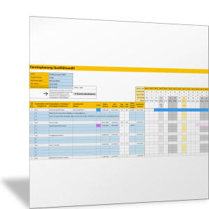 Terminplanung für ein Qualitätsaudit mithilfe eines Balkenplans und automatischer Terminberechnung