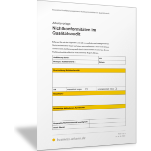 Nichtkonformitäten beim Qualitätsaudit