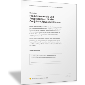 Workshop zur Bestimmung der Produktmerkmale für die Conjoint-Analyse