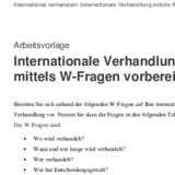 Internationale Verhandlung mittels W-Fragen vorbereiten