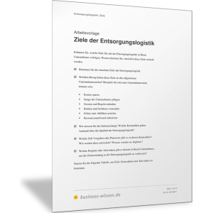 Ziele der Entsorgungslogistik