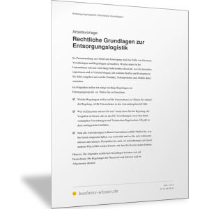 Rechtliche Grundlagen zur Entsorgungslogistik