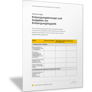 Entsorgungskonzept und Aufgaben zur Entsorgungslogistik