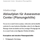 Ablaufplan und Planungshilfe für Assessment-Center