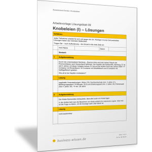 Teilnehmerarbeitsblatt Knobelei (I) Lösung