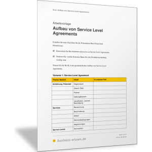 Aufbau von Service Level Agreements (SLA)