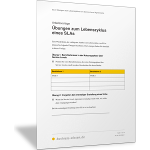 Übungen zum Lebenszyklus eines SLAs