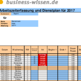 Arbeitszeiterfassung und Dienstplan alle Monate