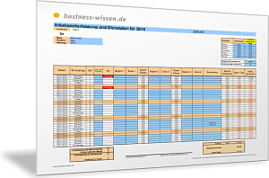 Arbeitszeiterfassung und Dienstplan für alle Monate