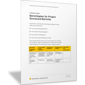 Berichtsplan für Project Scorecard-Berichte