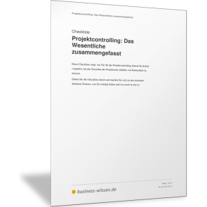 Projektcontrolling: Das Wesentliche zusammengefasst