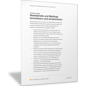 Werbebriefe und Mailings formulieren und strukturieren