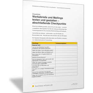 Werbebriefe und Mailings texten und gestalten – Endkontrolle