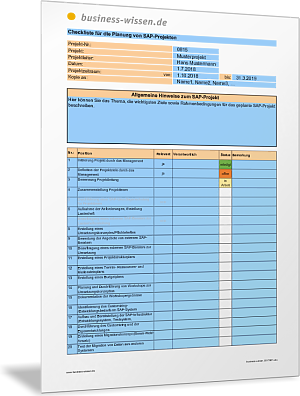 Checkliste zur Planung von SAP-Projekten