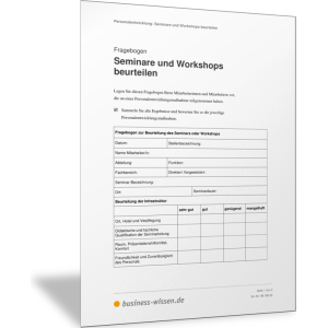 Seminare und Workshops beurteilen