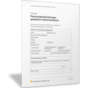 Personalentwicklungsgespräch dokumentieren