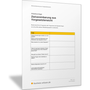 Zielvereinbarung aus Vorgesetztensicht