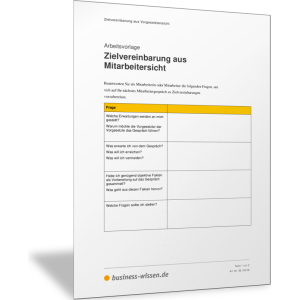 Zielvereinbarung aus Mitarbeitersicht