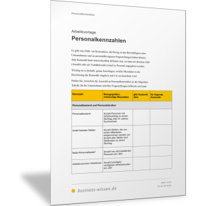 Personalkennzahlen - Auswahl für unterschiedliche Fragestellungen